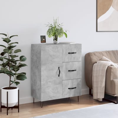vidaXL - Dressoir - 69,5x34x90 - cm - bewerkt - hout - betongrijs