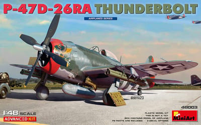 MiniArt Modelbouwpakket Militaire voertuigen - 48003 Republic P-47D-26RA Thunderbolt Bubbletop - Advanced Kit Plastic - 1:48 - Modelbouw