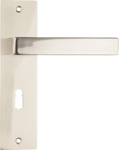 Ostiumhome® - Deurbeslag- Deurklink op kort schild met Sleutelgat 56mm - RVS Zilver - Merano
