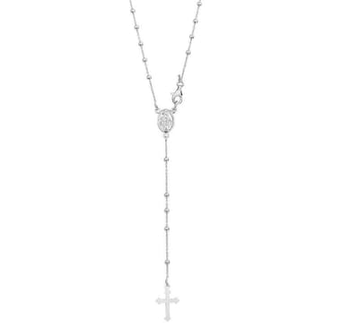 YO&NO - Ketting - Zilver - Jasseron - Rozenkrans - Mat - 50cm - Sieraden vrouw - Heren - Gerhodineerd - Zilver 925