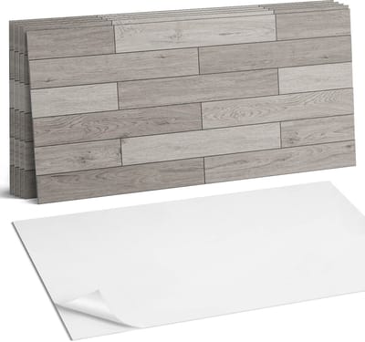 Coloray Plaktegels - Houtkleurige planken Wandtegel Zelfklevend - 60 cm x 30 cm - Grijs Plaktegels - 6 stuks - Rechthoek PVC Tegels - Plaktegels Keuken - Zelfklevende Vloertegels Badkamer - Vinyl Tegels Zelfklevend - Zelfklevende Wandtegels