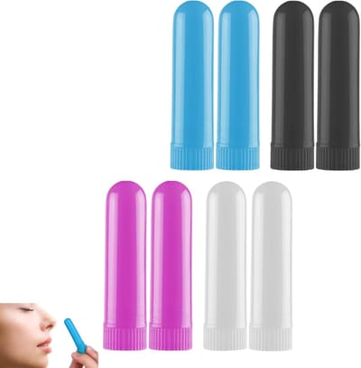 Herbruikbare Nasale Inhalatietubes voor Essentiële Olie, Set van 8 met Katoenen Wick, Olieverspreider, Aromatherapie en Hygroscopisch Ontwerp