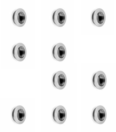 Emuca Lot van 10 Meubelknop Benetusser, diameter 41mm, Zamak, Satijn eindigde geanodiseerd