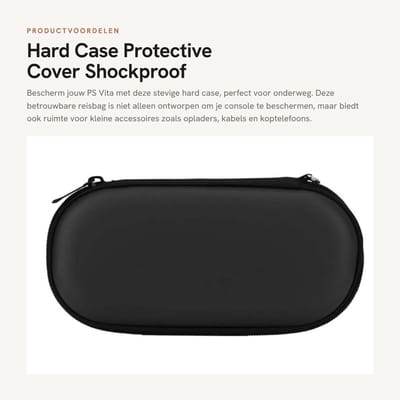 Dailygoods - Hard Case Protective Cover - Shockproof Vita Travel Bag - Zwart - PS Vita bescherming - Handig voor accessoires - Ideaal voor onderweg