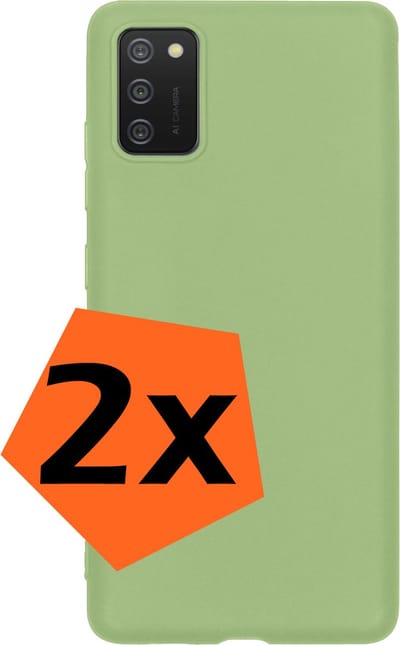Hoes - 2 Stuks - Geschikt voor Samsung Galaxy A02s - Sterk & Shockproof - Case Siliconen - Back Cover - Telefoon Hoes - Groen