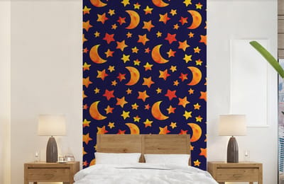 Behang - Fotobehang Sterren - Nacht - Patronen - Kind - Breedte 150 cm x hoogte 240 cm