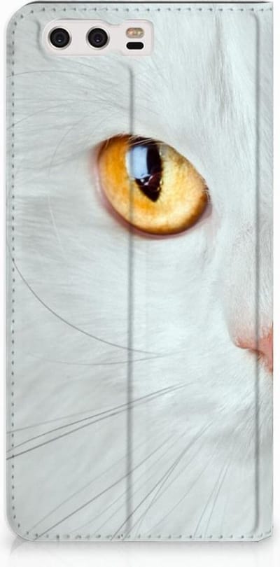 Huawei P10 Plus Hoesje maken Witte Kat