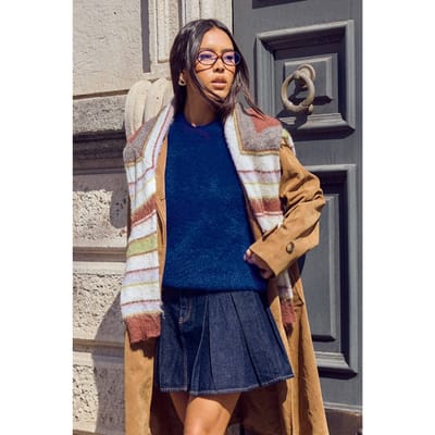 boohoo Dames Fluffy Knit Oversized Gebreide Top | Cobalt | Maat: Small