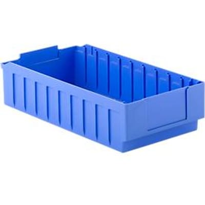 Stellingbak RK 521B, polystyreen, L 490 x B 243 x H 115 mm, 10 vakken, voor kastdiepte 500 mm, blauw