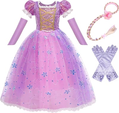 Prinsessenjurk meisje - verkleedkleren meisje - maat 92/98 - prinsessen verkleedkleding - prinsessen speelgoed