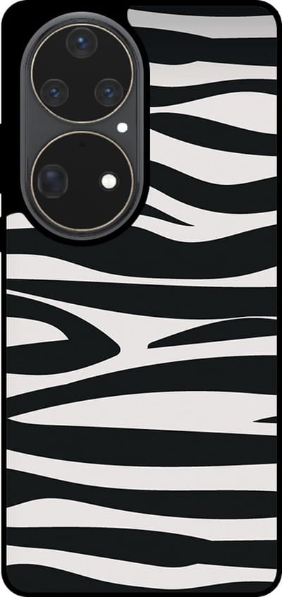 Smartphonica Telefoonhoesje Geschikt voor Huawei P50 Pro met zebra opdruk - TPU backcover case zebra design - Zwart Wit geschikt voor Huawei P50 Pro