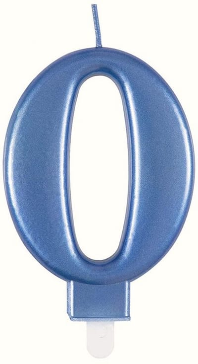 Selectienummer kaarsblauw metallic cijfer 0-9