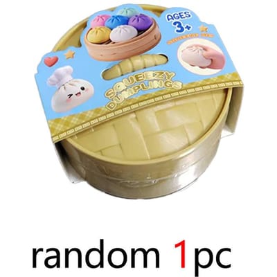 Kleurrijke dumpling squishies Stressballen Fidget Sensorisch Speelgoed Simulatie Voedsel Squishies met Stoomer Knijpbare Deegbal Cadeaus