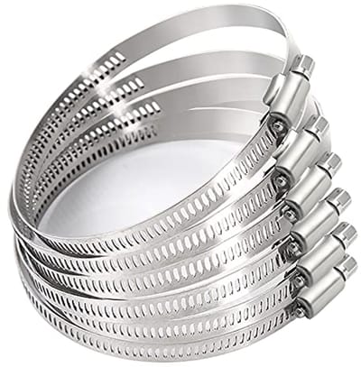 Verstelbare 3 Inch Slangklemmen - 304 Roestvrijstalen Kanaalklemmen (6 Stuks, 59-82 mm)