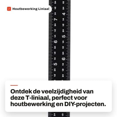 Dailygoods- T-Liniaal 30 cm - Aluminiumlegering - Draagbaar - Precisie - Vergrendelingsmechanisme - Hoogwaardig materiaal - Meetlat