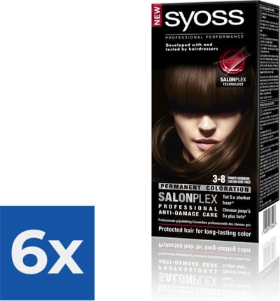 Syoss - Haarverf - 3_8 - Donker Goudbruin - 115ml x 6