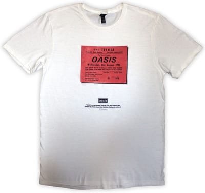 Oasis - Definitely Maybe Ticket Stub Heren T-shirt - L - Wit