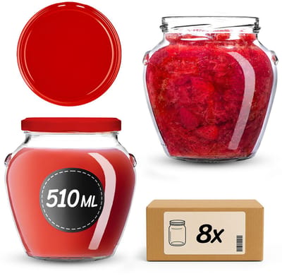 KADAX Amphora Pot 82 mm 510 ml + deksel wz7 Rood