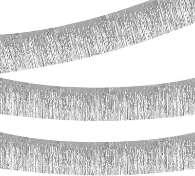 3 Packs Metallic Foil Fringe Garland voor Feestdecoraties, Wandversiering en Achtergrond Banner, 3.05m voor Verjaardagen, Kerst en Afstuderen