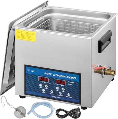 10l Dual-Freq 28/40KHZ Ultrasoon Reiniger, met Verwarming, voor Het Reinigen van Sieraden, Brillen, Ringen, Gebitsprothesen, Printplaten, Industriële Onderdelen,Dual Frequency, Zilver