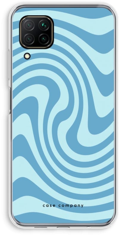 Case Company® - Hoesje geschikt voor Huawei P40 Lite hoesje - Swirl Blauw - Soft Cover Telefoonhoesje - Bescherming aan alle Kanten en Schermrand