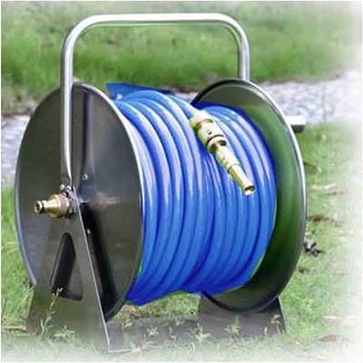 Slangenhaspel Metaal - Hose Organizer - Tuin Water Geven - Wandmontage Mogelijk - Tot 40m Slang - Groen