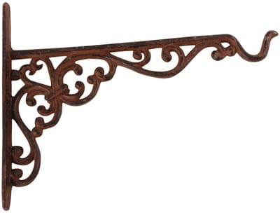 Hangpot + Muurhaak Bari - terracotta - D25 cm - kunststof - metaal - tuinaccessoires