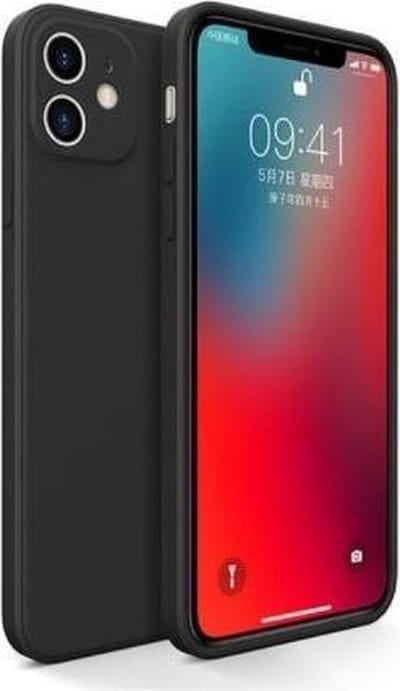ShieldCase Hoesje geschikt voor Apple iPhone 11 vierkante silicone case - zwart - Stijlvolle Beschermcase - Uniek Vierkant Design - Lichtgewicht en Duurzaam Hoesje - Flexibele Telefoonbescherming