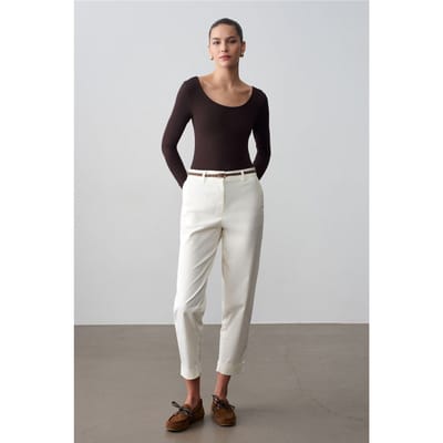 Belted Rechte Pantalons van Gabardine