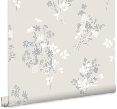 Laura Ashley Igerna Behang - Bloemen - 10mx52cm - Beige