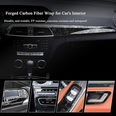 Forged Carbon Car Wrapping Folie - Car Wrapping Carbonfolie - Wrapfolie - Zwart - 30x100cm