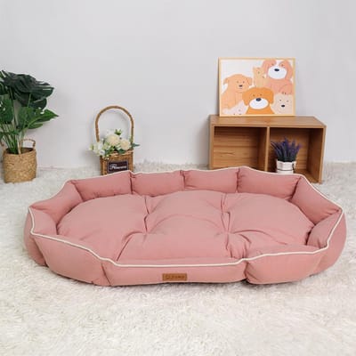 Imitatie Suède Huisdierbed, Hondenbed en Kattenmat, Huisdierbed, Honden- en Kattenbed, Geschikt voor Alle Katten en Kleine tot Middelgrote Honden M brown