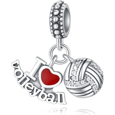 Pendentif Sport Basket-ball en Cuivre Charme Perle S'adapte au Bracelet Authentique DoItYourself Bijoux Cadeaux Accessoire gray