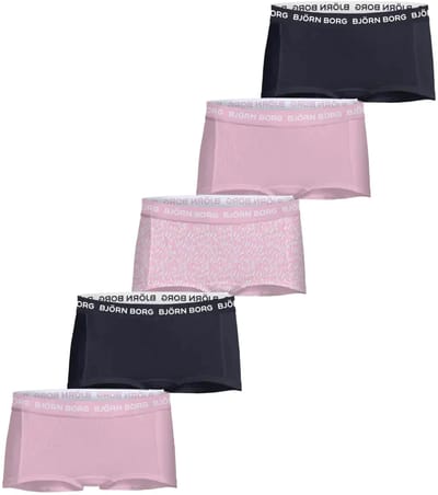 Björn Borg 5-Pack meisjes boxershorts - 100% katoen - Roze combi - 128