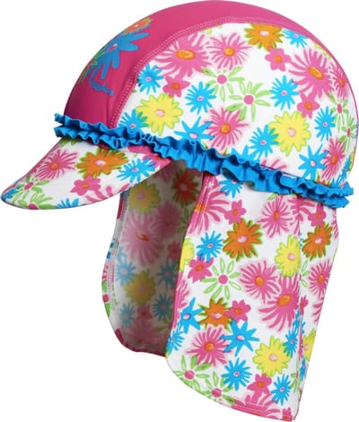 Playshoes UV zonnepetje Kinderen Bloemen Ruches - Roze - Maat 49cm