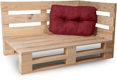 Bananair - Palletkussen - Tuinkussen voor Palletbank - Hoekkussen - 60x40 cm - Rood