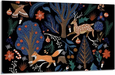 TMK ArtDeko Serie - Glazen Beschermplaat - 80x52 cm - Dieren - Hittebestendig