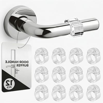 Deurstopper Handgreep - Beschermers Set - Muur en Deur - Hoog Elastisch PVC - 6 Stuks - Transparant