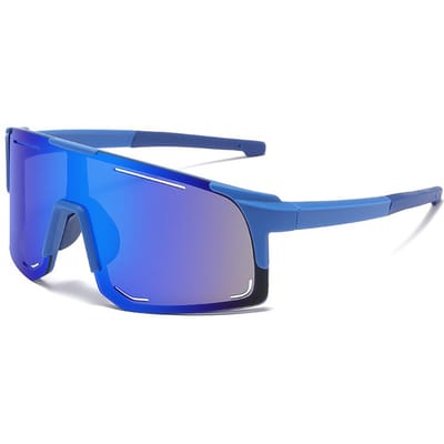 Sportieve Wrap-around Zonnebril Voor Dames Heren UV400 Eén Stuk Zonnekleppen Voor Fietsen Vissen Skiën Mode blue