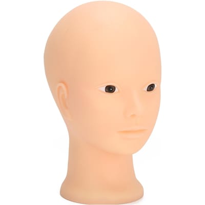 Tête de Mannequin maquillage formation pratique perruque chapeau affichage tête de Mannequin chauve 49 cm No makeup version beige