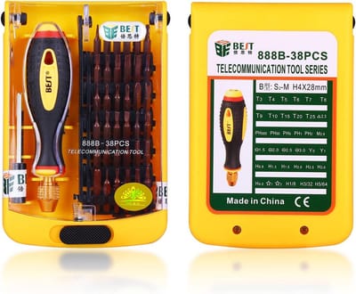 Precisie Schroevendraaierset - Magnetische Bits - Apparaten Repareren - 38 Verwisselbare Stukken - Lange Bits - Zwart