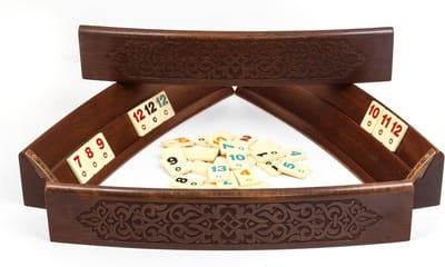 Handgemaakte ovale rummy speelset - Okey - Luxe uitgave - Inclusief tas - Rummi
