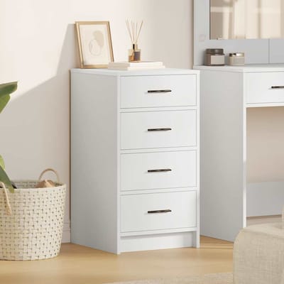 vidaXL - Dressoir - Wit - 40 - x - 41 - x - 75 - cm - Bewerkt - hout