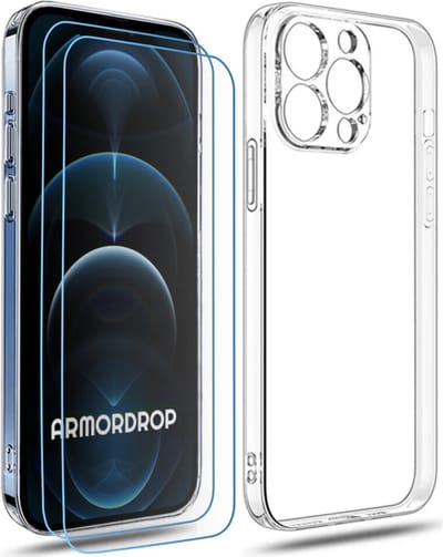 ArmorDrop Transparant Hoesje Inclusief 2x Screenprotector Geschikt Voor iPhone 12 Pro