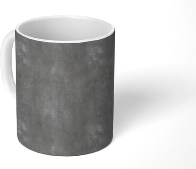 Mok - Koffiemok - Donkergrijs - Ruw - Beton print - Mokken - 350 ML - Beker - Koffiemokken - Theemok