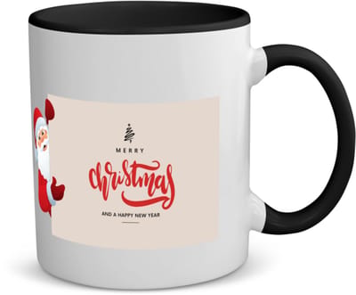 Akyol - kerst merry christmas and a happy new year koffiemok - theemok - zwart - Kerstmis - kerst beker - winter - kerst - christmas - kerst cadeau - 350 ML inhoud