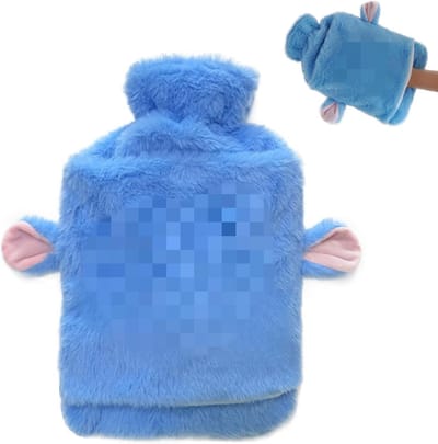Dailygoods - Warmwaterkruik met schattige zachte pluizige hoes, 2 l lekvrije grote warmwaterflessen dier, warmwaterzak, herbruikbaar, handvoetwarmer voor kinderen, vrouwen, volwassenen, beste cadeaus