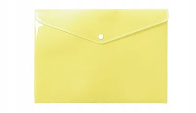 Pastel Gele A4 Plastic Map Map Organizer met Drukknop