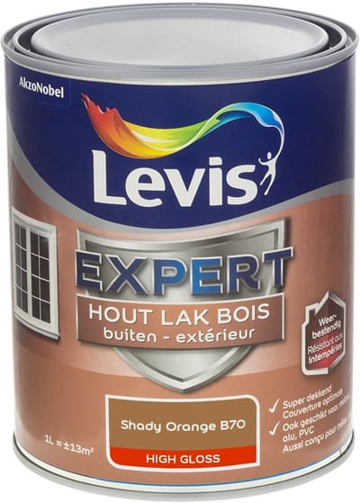 Levis - Expert Hout Lak Buiten High Gloss Mix - Shady Orange B70 - Mengverf - 1 L