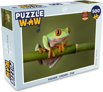 Puzzel Kikker - Groen - Tak - Legpuzzel - Puzzel 500 stukjes